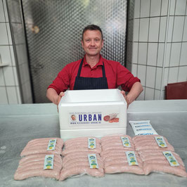 Original Thüringer Rostbratwurst – roh, mit Born-Senf