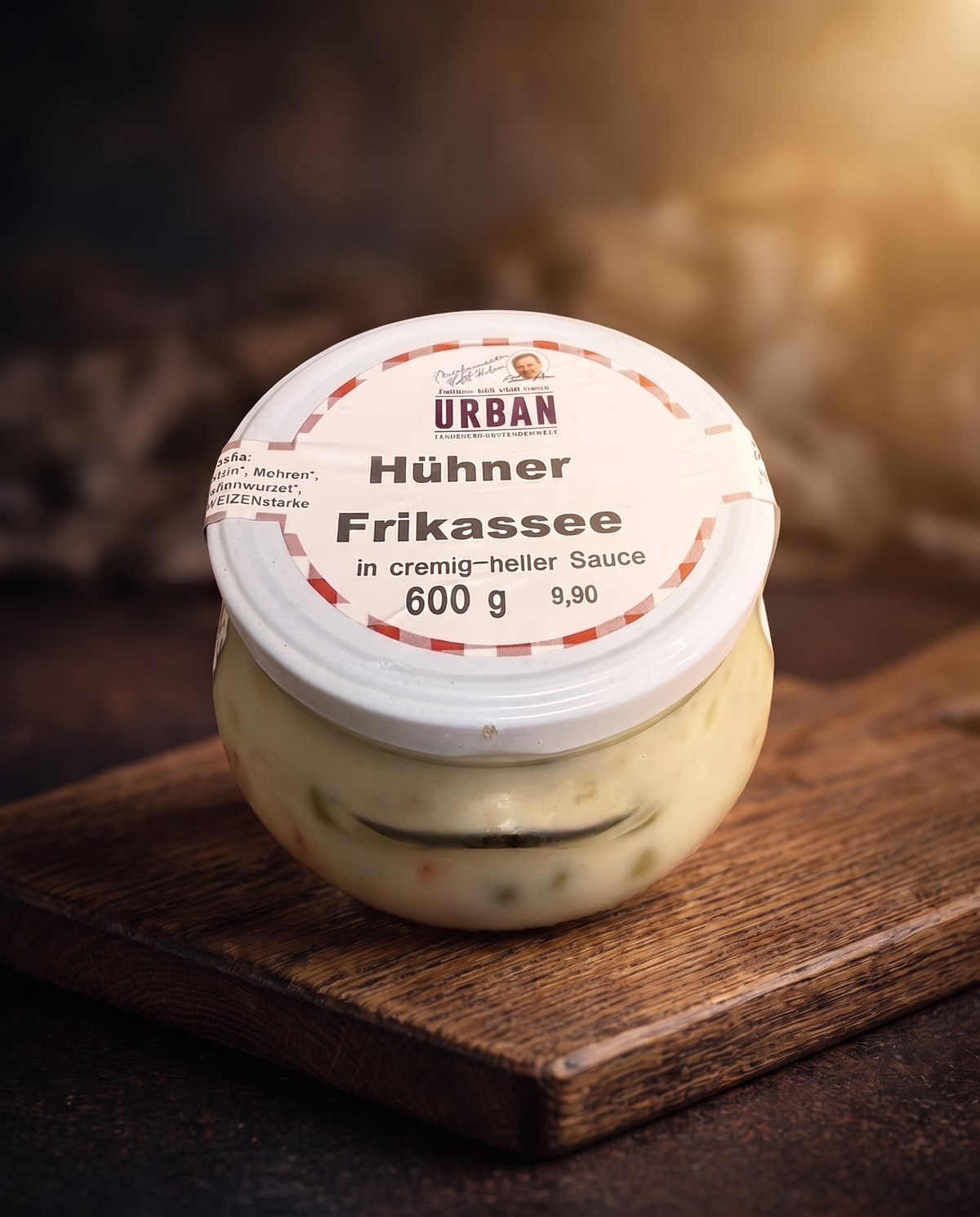 Hühnerfrikassee in cremig-heller Sauce – im Glas