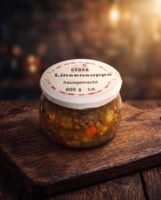 Linsensuppe, hausgemacht – im Glas