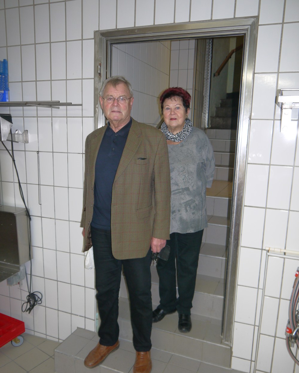 Alfred und Karin Urban in der Wurstküche der Fleischerei